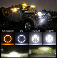 Système d'éclairage automatique, phare de voiture LED rond de 7 pouces, faisceau haut et bas, phare automatique H4 H13, lumière LED pour Jeep Wrangler JK