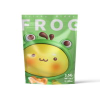 Emballage personnalisé d'ours en bonbon comestible en plastique pour stratification Pochette debout givrée avec fermeture à glissière Sac en mylar avec fermeture à glissière