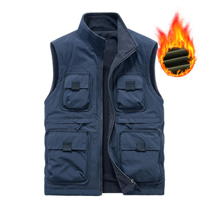 Nouveau gilet réversible multi-poches doublé polaire pour homme, idéal pour les activités de plein air, la pêche et la photographie - Product Image 5