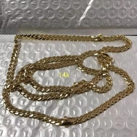 Chaîne cubaine Monaco étanche en or 14 carats, ensemble de bijoux nouveau style Miami 6 mm avec fermoir en S pour femmes et hommes