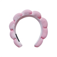 Headband Oval Beludru Wanita High-End Mewah Ringan Mahkota Tinggi Anti-Selip untuk Mencuci Muka Gaya Korea Musim Gugur Musim Dingin Cloud