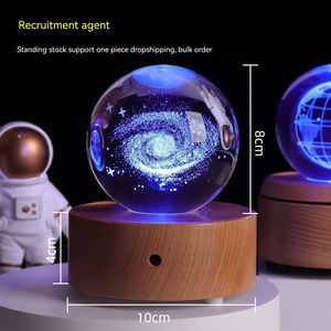 Système solaire créatif boule de cristal Bluetooth boîte à musique couleur lumière gravée décoration de table cadeau de Noël - Product Image 5