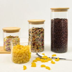 Luxury Customizable Eco-Friendly Kitchen Food Storage <strong>Container</strong> <strong>Set</strong> with Borosilicate Glass <strong>Jars</strong> and Bamboo Lids - Product Image 4