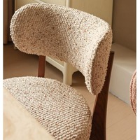 Chaise de salle à manger rétro haut de gamme en bois massif, style médiéval antique, sans accoudoirs, avec dossier en tissu coloré Monet, pour mobilier de maison