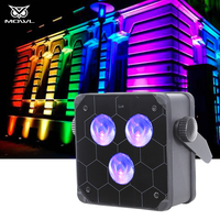 8 projecteurs LED PAR mini sans fil DMX RGBWAUV 3x18W avec télécommande et application, et étui de charge portable