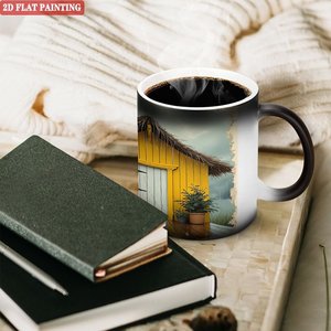 Frosted Black <b>Ceramic</b> Mug 11oz Heat Color Changing Sublimation <b>Cup</b> For Custom Design - Product Image 3