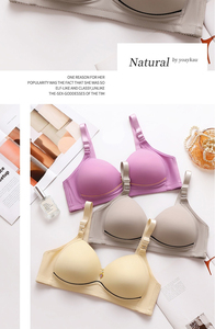 Sujetador de mujer sin aros, transpirable, con efecto push-up, copa fina, brillante, no magnético, para tallas grandes - Product Image 5