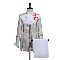 Costumes de fête cosplay de prince médiéval pour hommes, ensemble trois pièces vintage de robe de cour formelle, costumes de noble de la Renaissance, manteaux et pantalons de smoking