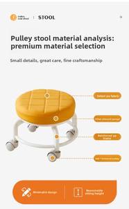 Chaises modernes pour enfants <span class=keywords><strong>Kingpower</strong></span> en plastique coloré, tabourets roulants confortables avec rotation à 360 degrés pour les chaises de repas des enfants - Product Image 6