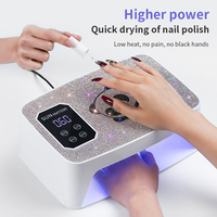 Lampe à ongles UV LED portable 120W, design Panda, 4 modes de minuterie, séchoir à ongles double lumière, durcissement rapide 1-2s pour strass et gel diamant