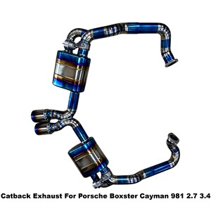 Sistema de escape Catback Vortex ligero de titanio azul quemado para Porsche Boxster Cayman 981 2.7 3.4 Racing System - Product Image 1