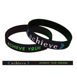 Pulsera de Silicona Personalizable de Alta Calidad a Bajo Precio, Brazalete de Goma Inspirador con Mensaje de Éxito y Logro, Promocional - Product Image 6