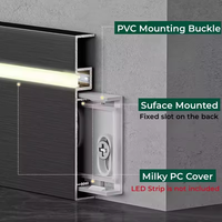 Échantillon gratuit de profil de plinthe en aluminium avec bande LED cachée décorative brossée pour mur