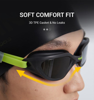 Lunettes de natation professionnelles Eyeline, nouvelle conception, anti-buée, protection UV, joint 3D, vision améliorée, sangle en silicone – Offre spéciale
