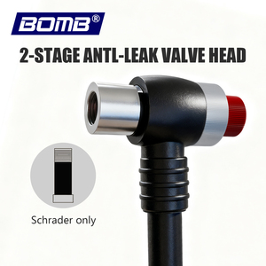 ปั๊มลมจักรยาน BOMB ปั๊มโช้ค ปั๊มซับแรงกระแทก 300 PSI ปั๊มลมแรงดันสูง สำหรับจักรยานเสือภูเขา พร้อมเกจวัดลมยาง ขายส่ง OEM - Product Image 4