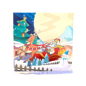 2024 नए क्रिसमस रचनात्मक स्टीरियोस्कोपिक 3 डी कागज मूर्तिकला हस्तनिर्मित आभूषण उपहार ग्रीटिंग कार्ड - Product Image 5