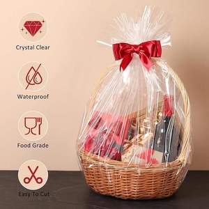 Rouleau de <span class=keywords><strong>film</strong></span> d'emballage cadeau OPP transparent de qualité alimentaire, résistant à l'humidité, 15m x 40cm, souple, transparent, pour emballage protecteur avec logo, idéal pour les fêtes - Product Image 4
