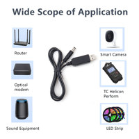 Kabel Daya USB 5V ke DC 12V |   Sekrup DC5.5*2.1mm Male 3A Pengisian Cepat Konduktor Tembaga Murni Selubung PVC Garansi 12 Bulan
