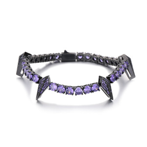 Collana Hip Hop Stile Pantera Nera con Dente di Lupo e Zirconi, Catena in Rame a Forma di Bambù, <span class=keywords><strong>Accessori</strong></span> Unisex di Tendenza, Vendita all'Ingrosso - Product Image 3
