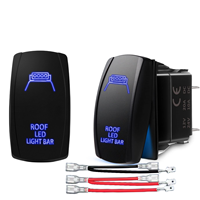 Interrupteur à bascule pour barre lumineuse LED de toit avec fil, 5 broches, 12V, interrupteur à bascule marche-arrêt pour voiture, interrupteur à bascule LED 20A pour Jeep, camion, bateau, camping-car
