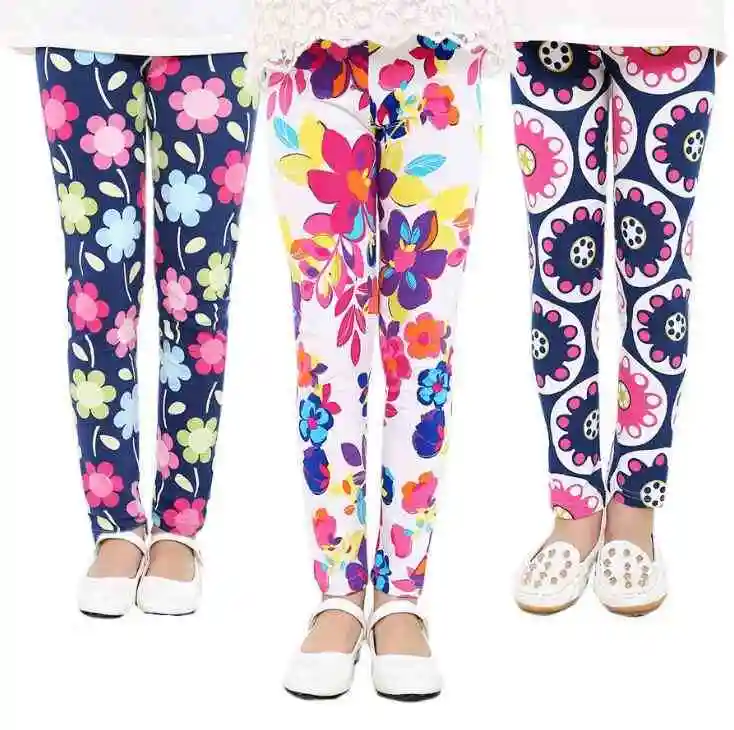 Pantalones ajustados con estampado coreano para niña, mallas de flores y mariposas para bebé y mujer, venta directa de fábrica