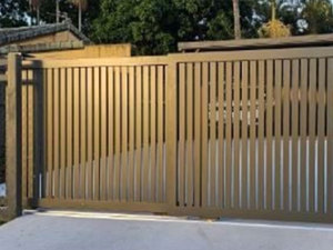 Cao cấp 65mm ngoài trời nhôm thép kim loại dọc hàng rào lưỡi trong Satin Đen bóng trắng 3D mô hình - Product Image 4