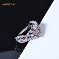 Bague en Moissanite VVS multicouche ornée de flocons de neige, plaquée or 18 carats, sertie de griffes ajourées personnalisées, style Hip Hop Streetwear Bling pour homme