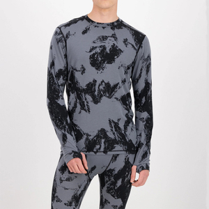 Nouveau design 2026 – Haut de base thermique respirant en <span class=keywords><strong>laine</strong></span> mérinos à manches longues pour homme, imprimé camouflage, idéal pour le ski - Product Image 1