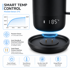 Tasse chauffante USB personnalisée avec revêtement en titane, logo personnalisé, service d'emballage personnalisé, température réglable, plusieurs niveaux, batterie, utilisation en voyage - Product Image 2