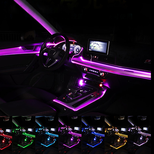 Car Interior Ambient Light LED Strip Decoration EL APP Cold Light Line Flexible Neon AUTO Decorative Lamps Car Atmosphere Lights