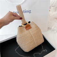 Nouveau Sac de Plage Polyvalent 2025 – Pochette Bandoulière Unisexe en Paille Tressée avec Broderie Durable