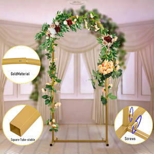 <strong>Gold</strong> Wedding Arch <strong>Backdrop</strong> Stand Set of 3 Balloon Arch Stand Metal Arch <strong>Backdrop</strong> Stand for Birthday Party Wedding - Product Image 4