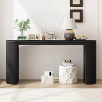 Tables consoles modernes de luxe entrée en bois massif noir hall d'entrée antique table longue console moderne italienne