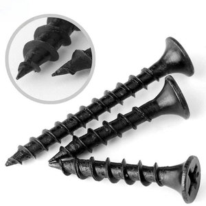 Tornillo para Paneles de Yeso de Acero al Carbono Gris Yeso C1022A, Todos los Tamaños, Cámara Oculta, Rosca Fina y Gruesa, Acabado de Óxido Negro de Fábrica - Product Image 2