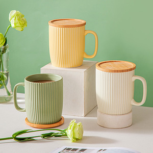Taza <span class=keywords><strong>de</strong></span> Café <span class=keywords><strong>de</strong></span> Cerámica <span class=keywords><strong>de</strong></span> Doble Pared y Gran Capacidad, Diseño Simple, Forma Recta, para Oficina, Hogar, Fiestas, Desayuno, <span class=keywords><strong>Avena</strong></span> - Product Image 3