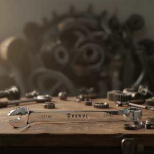 Llave Combinada Fervi de 11/16 Pulgadas Cromada con Acabado Pulido Espejo - Product Image 3