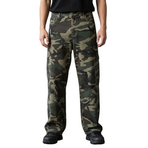 <span class=keywords><strong>Pantalon</strong></span> cargo camouflage pour homme TOPSHOW, style streetwear, 100% coton, toile de canard lavée, taille haute, ample, jambe large - Product Image 5