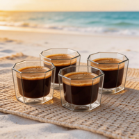 Gelas Minum Premium 350ml, Tumbler Kopi Bebas BPA, Aman untuk Mesin Cuci Piring, Desain Vintage, Gelas Kopi Berdinding Ganda