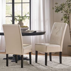 DB Carter 5-Tuft KD Chaise de salle à manger Style ferme à dossier haut pour salons Restaurants Extérieur Home Office Powder Coated - Product Image 1