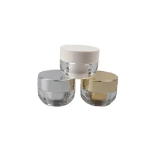 Nhà Cung Cấp Mỹ Phẩm Container 15 Gam Đôi Tường Acrylic Jar Với Nắp Đậy Cho Da