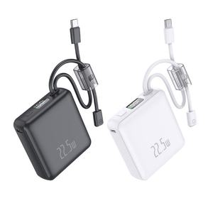 Batterie externe portable à charge rapide PD 22,5 W avec logo personnalisé, 10000 mAh, 20000 mAh, mini batterie externe avec câble - Product Image 1