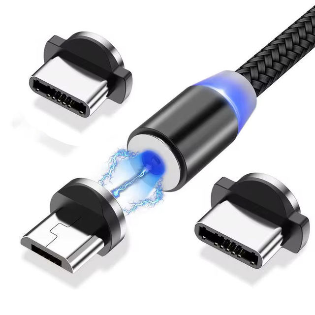 Focuses 3 in 1 Magnetic Fast Charging Micro Usb Cable Type C Usb C Phone Charging Cable Charger for Samsung IOS