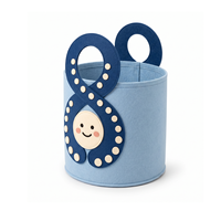 Panier de rangement pour jouets en feutre GRS RPET, design pieuvre bleue mignonne, fabrication OEM personnalisée, organisateur de chambre d'enfant, usine certifiée BSCI