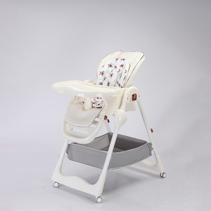 Chaise haute pliante pour bébé, chaise à manger réglable et convertible pour nourrisson, avec roulettes - Product Image 1