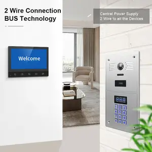 Multi Room Recordable Wired Video Doorbell Intercom Video Door Phone System With Door Opening Function For Multiple Apartment