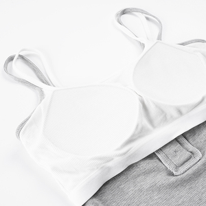 เสื้อสายเดี่ยวเข้ารูปแบบถักบุนวมสั้นสำหรับผู้หญิงเสื้อสายเดี่ยวเข้ารูประบายอากาศเป็นมิตรกับสิ่งแวดล้อมใส่สบายๆดูเป็นชั้นๆแบบเรียบง่าย - Product Image 6