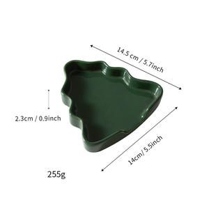 Reposacucharas de Cerámica con Diseño de Árbol de Navidad, Juego Verde y Rojo, Vajilla Ecológica para Uso en el Hogar y la Cocina, Verano 2024 - Product Image 4