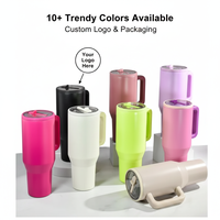 Nouveau 2026 Gobelet de voyage isotherme en acier inoxydable 40oz à double paroi avec poignée portable et paille, Logo personnalisé, Gobelet de voiture