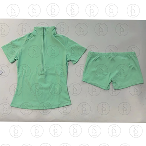 Traje Corto de Verano para <span class=keywords><strong>Mujer</strong></span>, Chaqueta con Cuello Alto y Pantalones Cortos de Nailon y Spandex, Estilo Y2K, Conjunto Deportivo de 2 Piezas, Venta al Por Mayor - Product Image 6