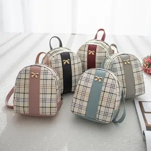 Mochilas para niñas Versátiles y elegantes con pequeñas mochilas escolares a cuadros Cosméticos Bolso de mujer Mochila femenina Mini mochilas con cremallera